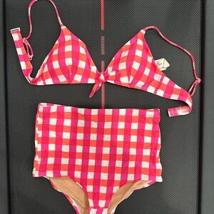 J. Crew Pink and Orange Bikini Set